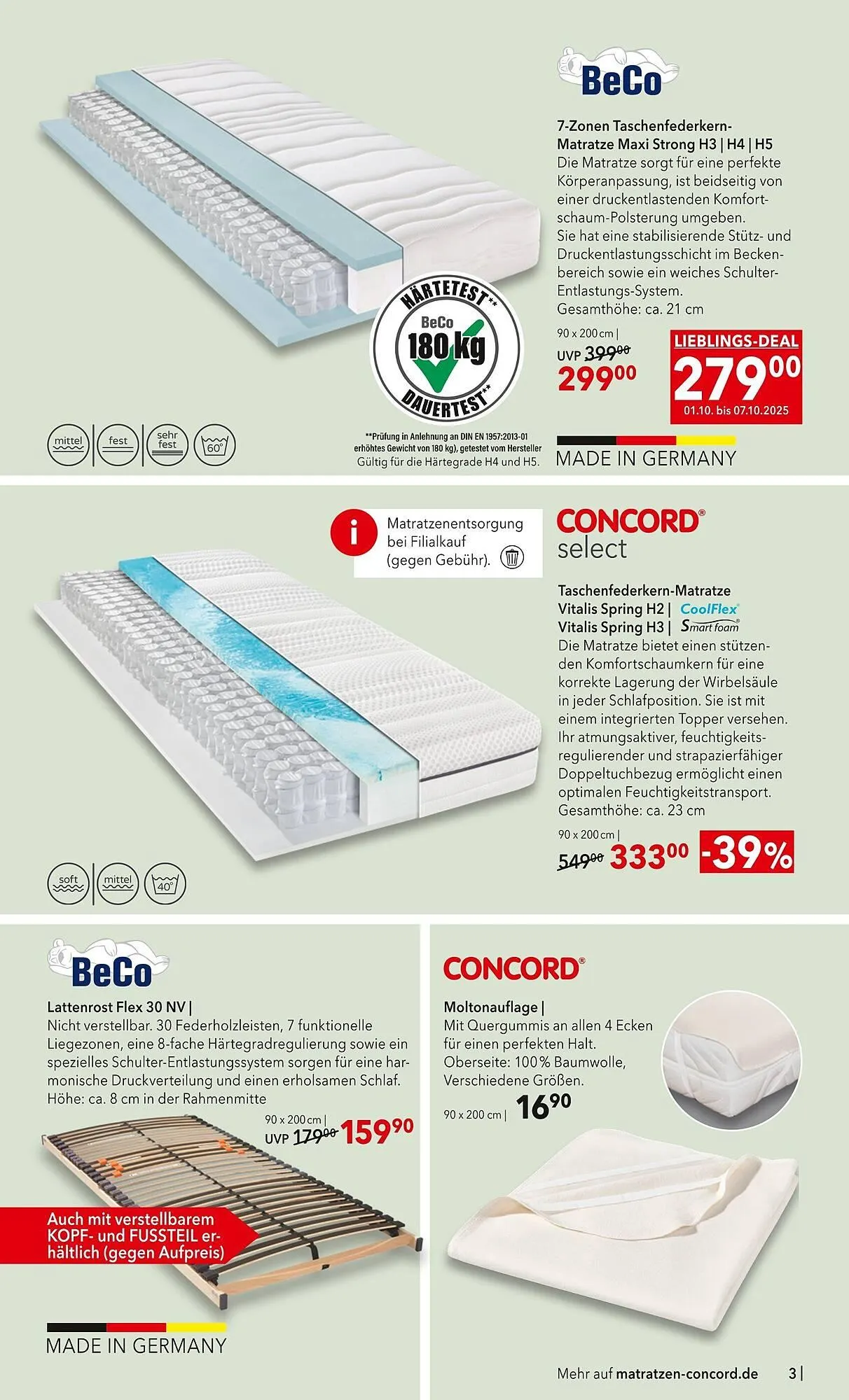 Matratzen Concord Prospekt von 1. Oktober bis 28. Oktober 2025 - Prospekt seite 3