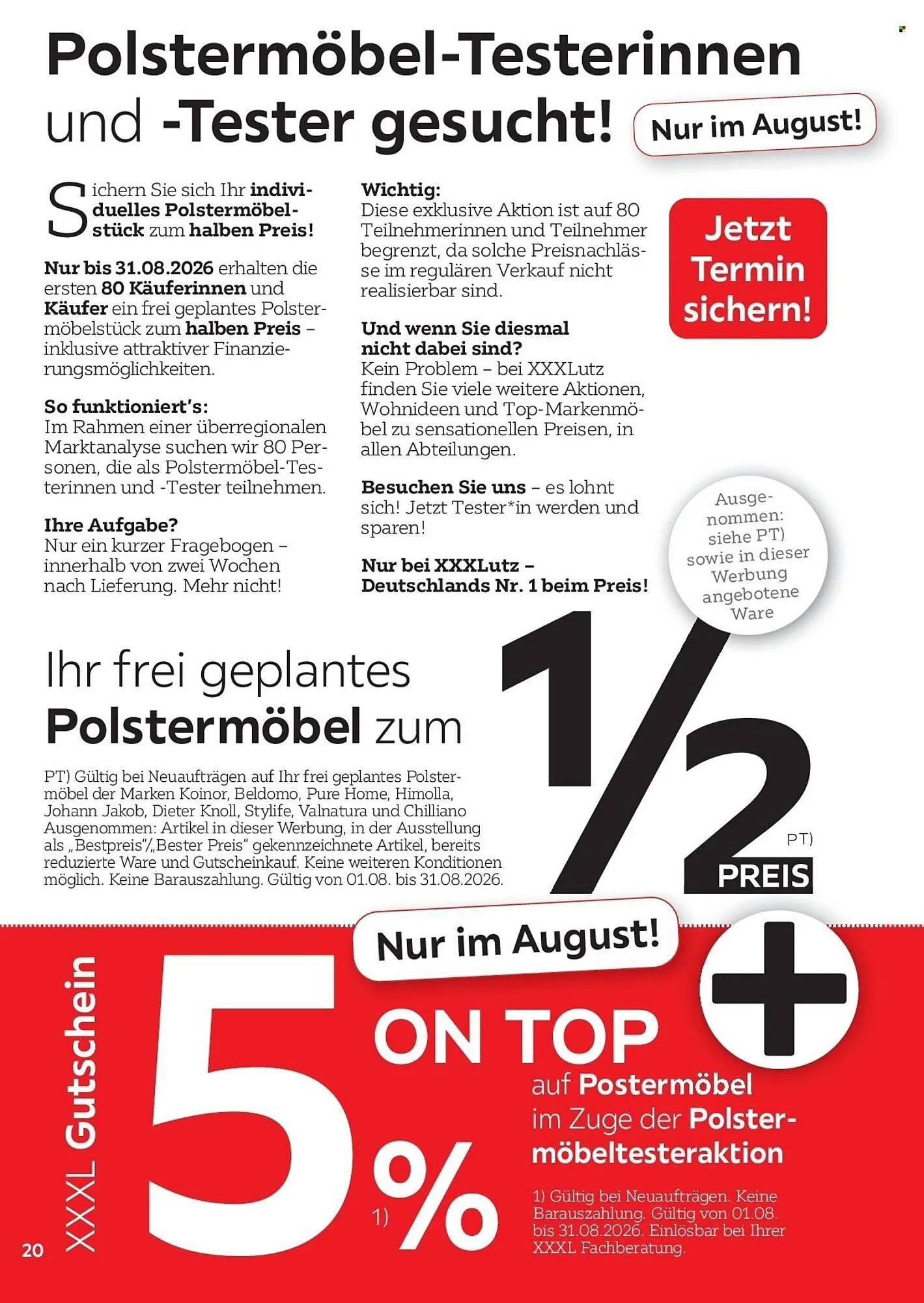 XXXLutz Prospekt von 1. August bis 31. Januar 2027 - Prospekt seite 20