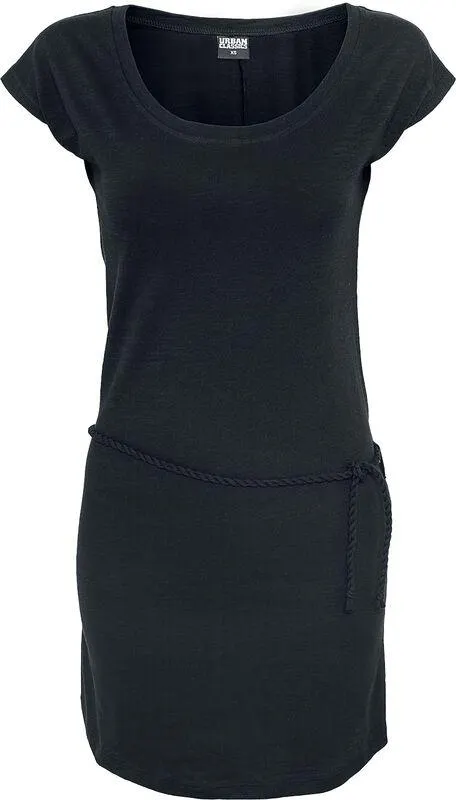 "Ladies Slub Jersey Dress" Kurzes Kleid schwarz von Urban Classics