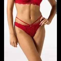 Roter String Janina, aus Spitze