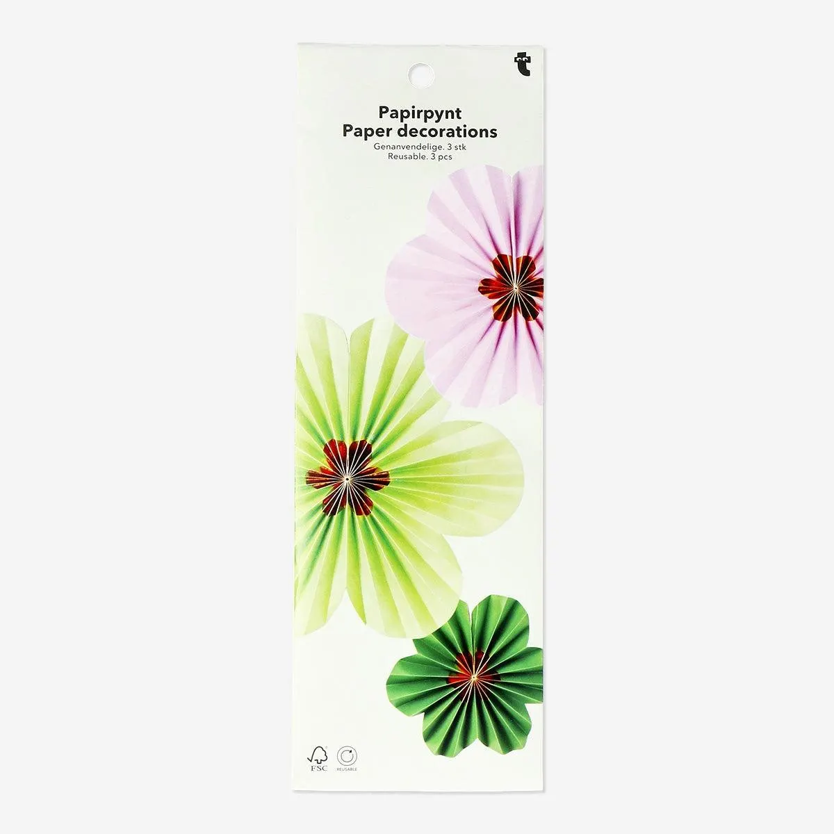 Flower paper decorations - 3 pcs