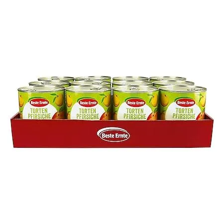Beste Ernte Tortenpfirsiche in Schnitten 500 g Abtropfgewicht, 12er Pack