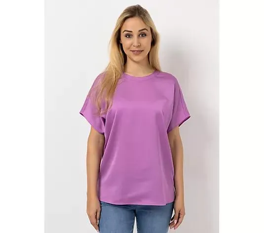 ANNI FOR FRIENDS Blusenshirt, 1/2-Arm Bindedetail uni leger weit