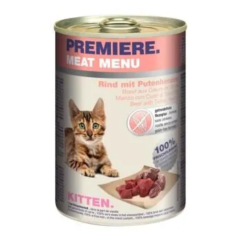PREMIERE Meat Menu Kitten Rind und Putenherzen 6x400 g