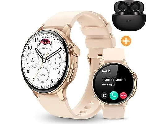 RAYOFI S58 Smartwatch Silikon, Gold/Silver