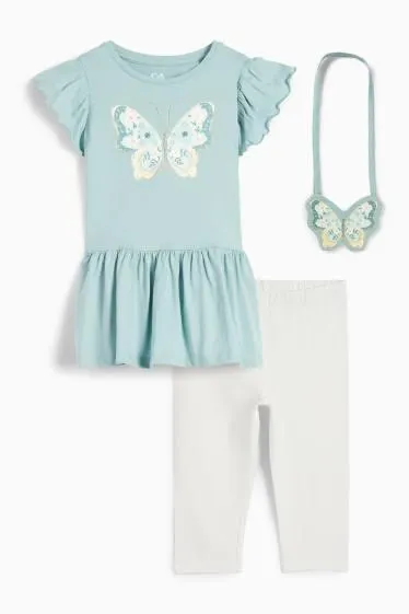 Butterfly - set - dress, leggings and bag - 3 piece