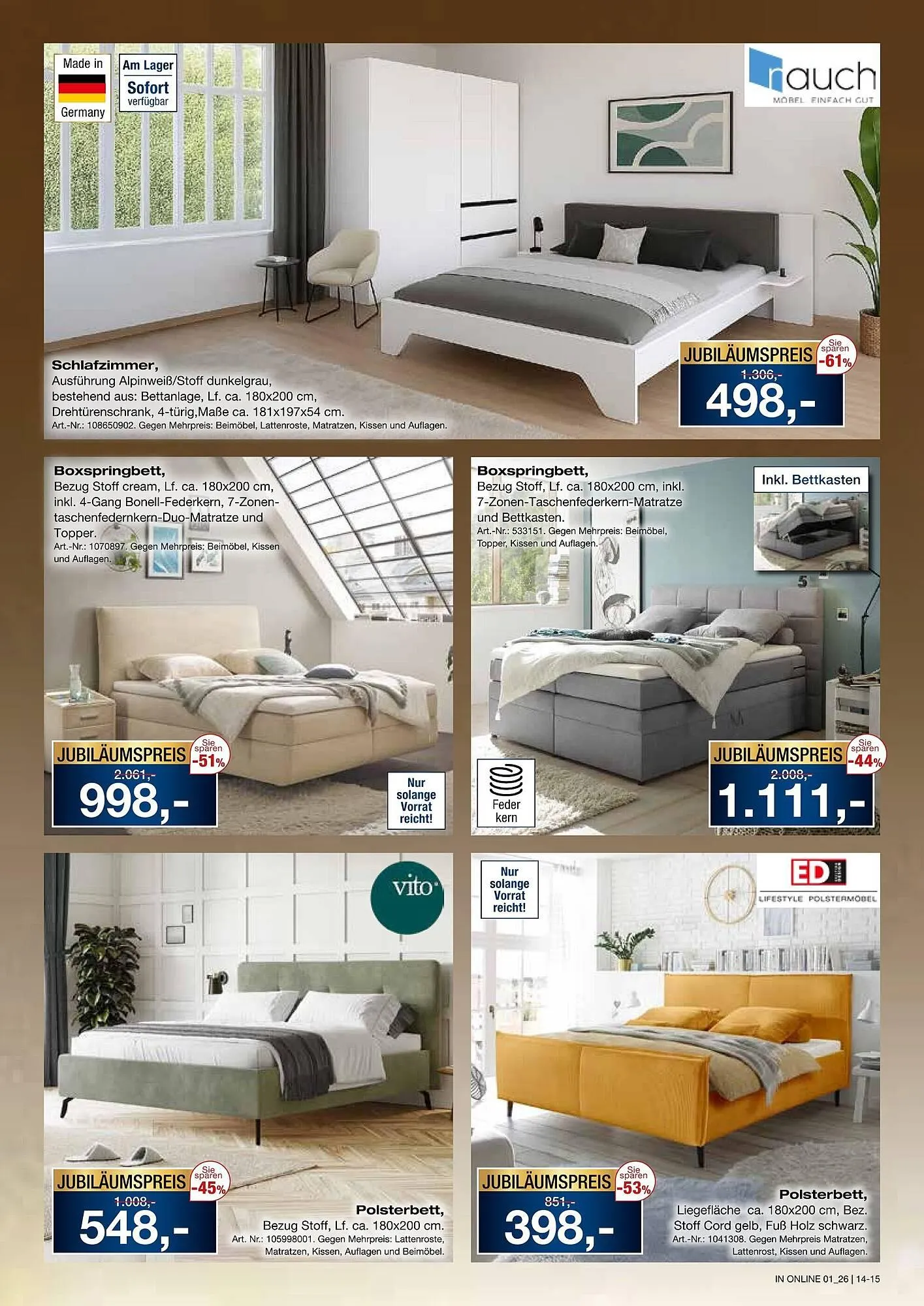 Möbel Inhofer Prospekt von 15. Januar bis 1. Februar 2026 - Prospekt seite 15