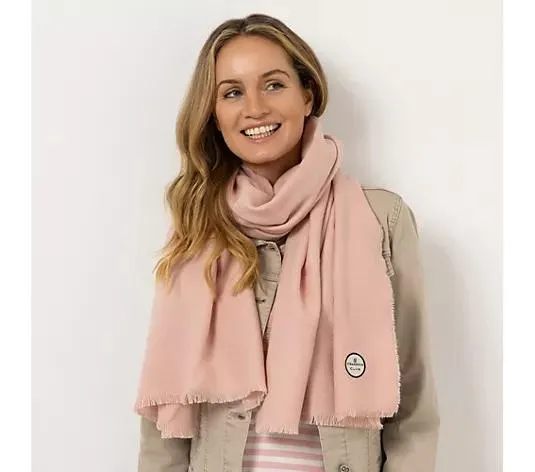 STRANDFEIN Schal uni Logo-Patch ca. 60x180