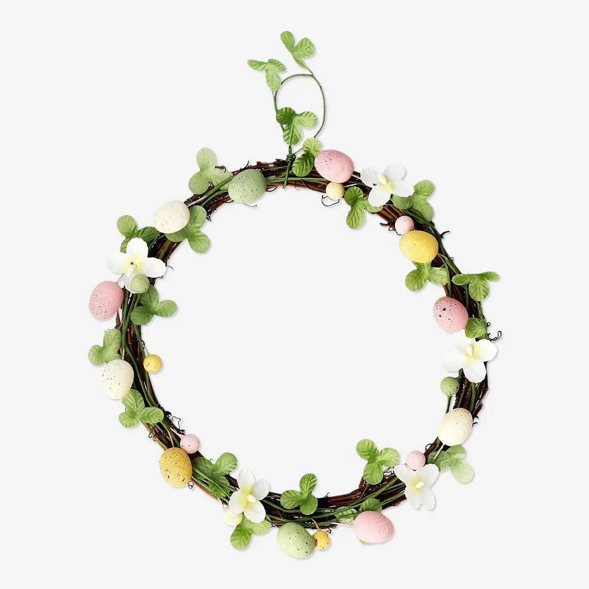 Wreath with Easter eggs and leaves - 25 cm