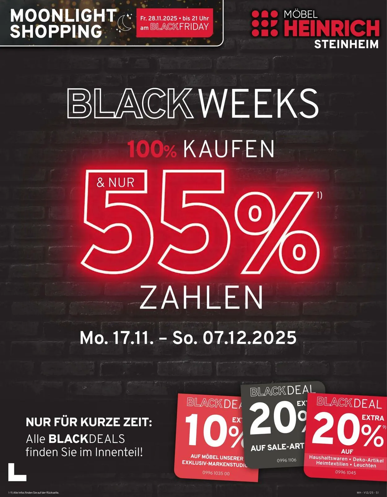 Möbel Heinrich Aktueller Prospekt von 17. November bis 7. Dezember 2025 - Prospekt seite 1