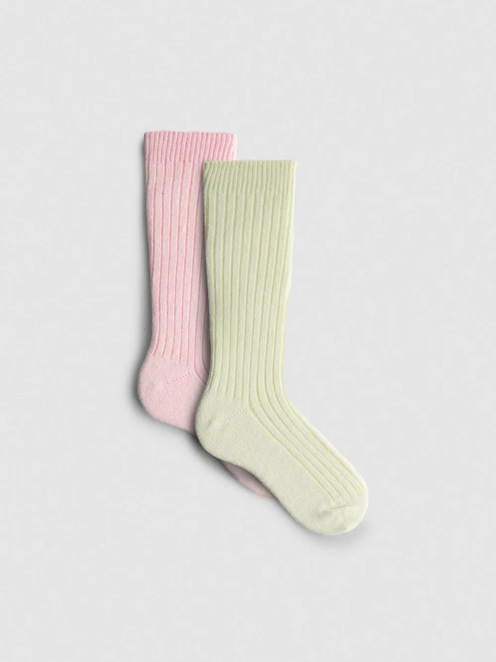 Gerippte, bequeme Crew-Socken, 2er-Pack