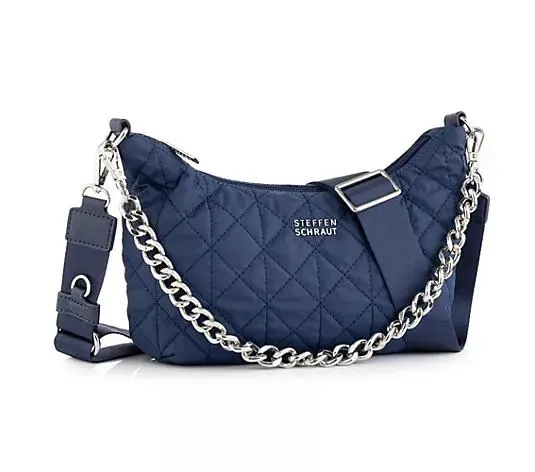 STEFFEN SCHRAUT Umhängetasche Nylon gesteppt abn. Kettenriemen verst. Trageriemen