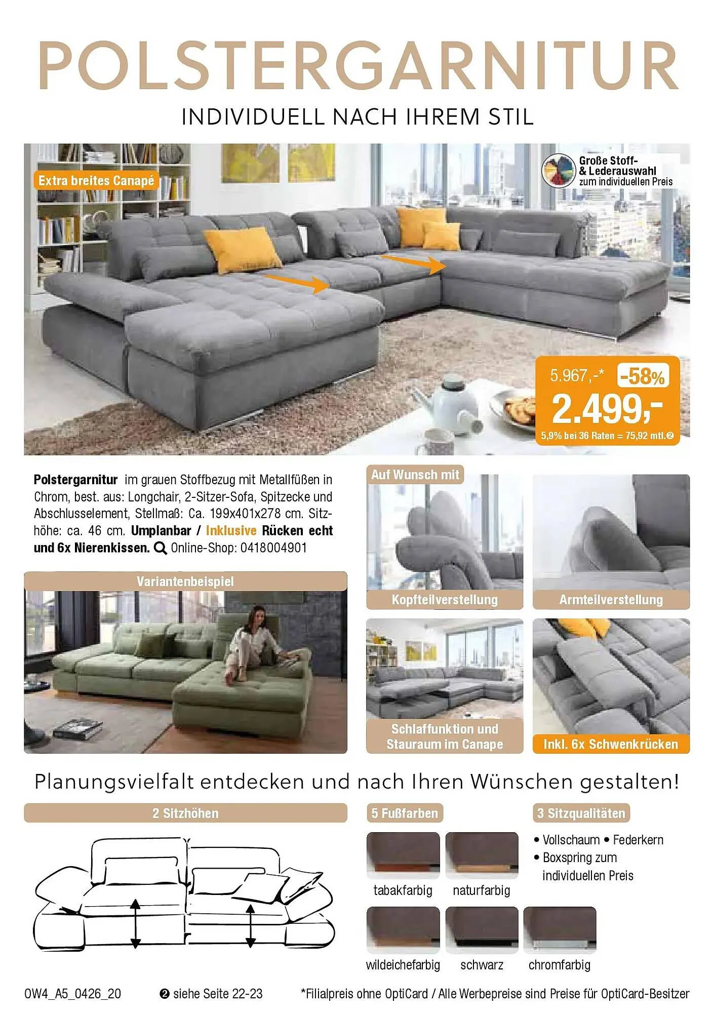 Opti Wohnwelt Prospekt von 1. April bis 18. April 2026 - Prospekt seite 20