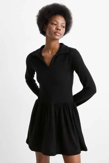 A-line dress - ribbed