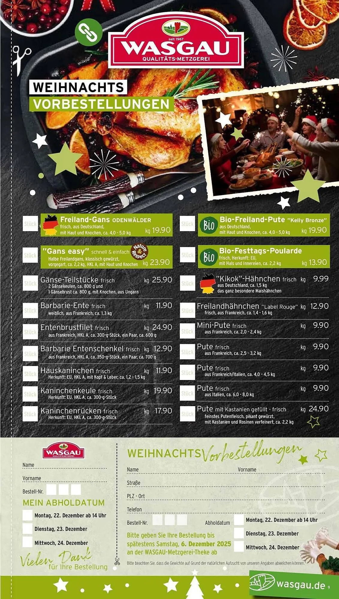Wasgau Prospekt von 24. November bis 29. November 2025 - Prospekt seite 9
