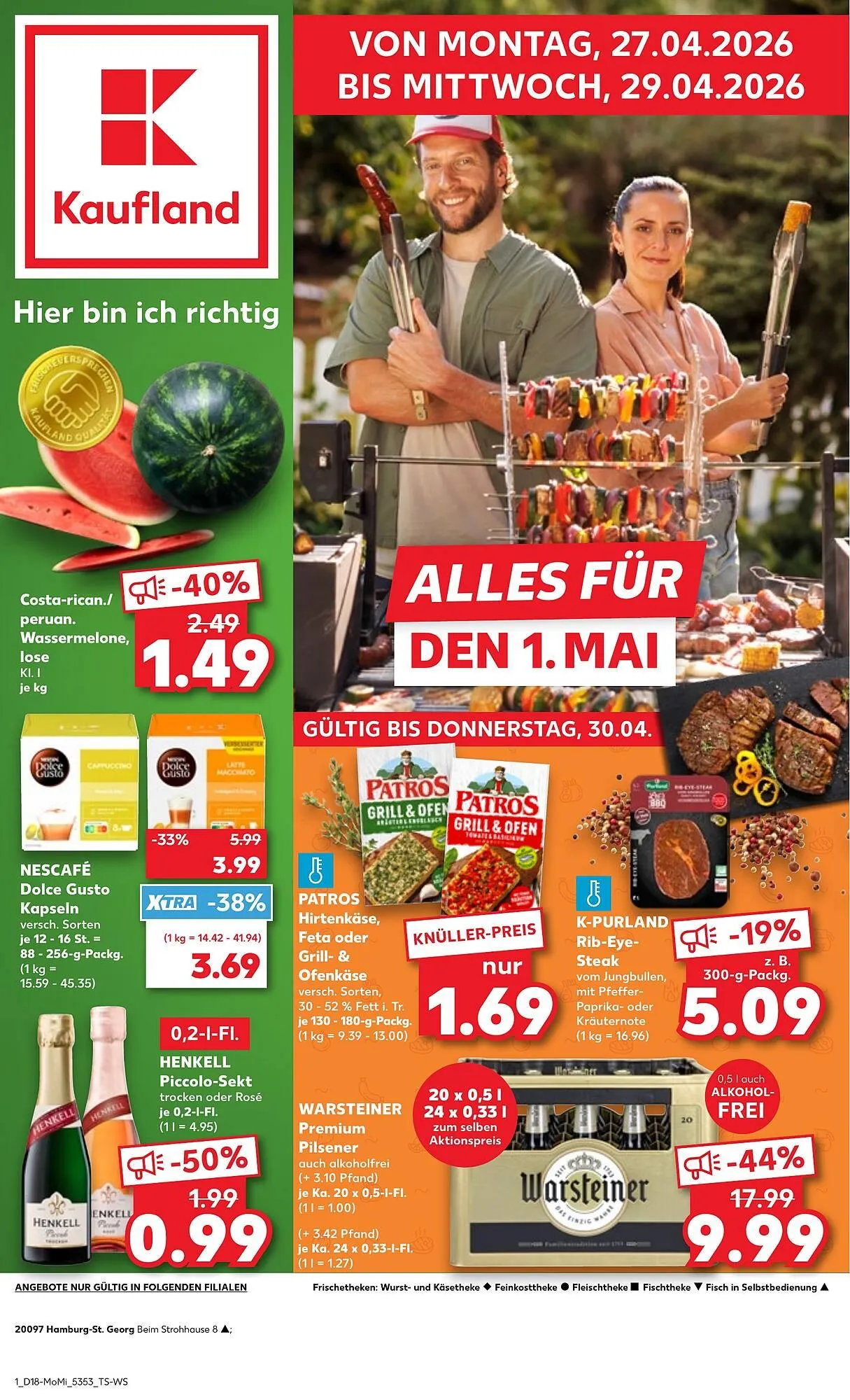 Kaufland Prospekt von 27. April bis 29. April 2026 - Prospekt seite 1