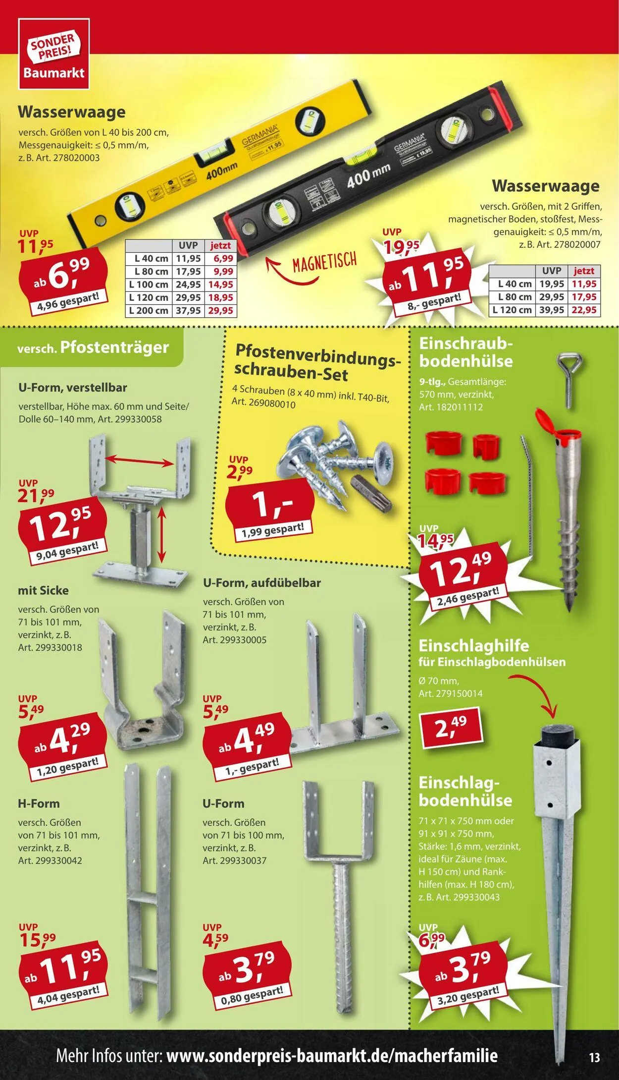 Sonderpreis Baumarkt Aktueller Prospekt von 17. März bis 30. März 2025 - Prospekt seite 13