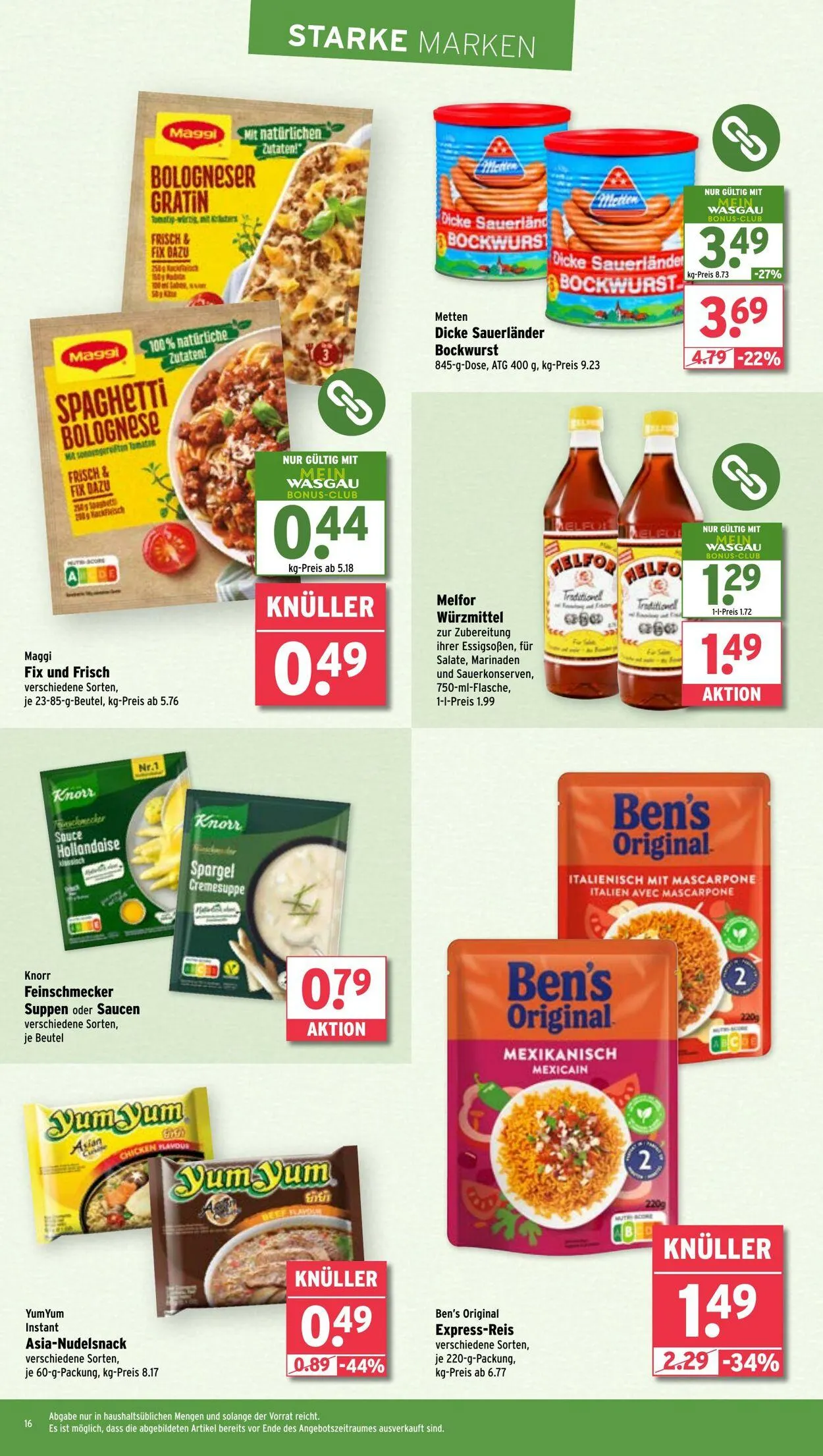 Wasgau von 9. Juni bis 14. Juni 2025 - Prospekt seite 16