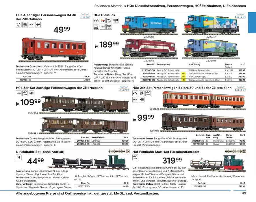 Modellbahn Katalog von 29. Oktober bis 31. Dezember 2025 - Prospekt seite 51