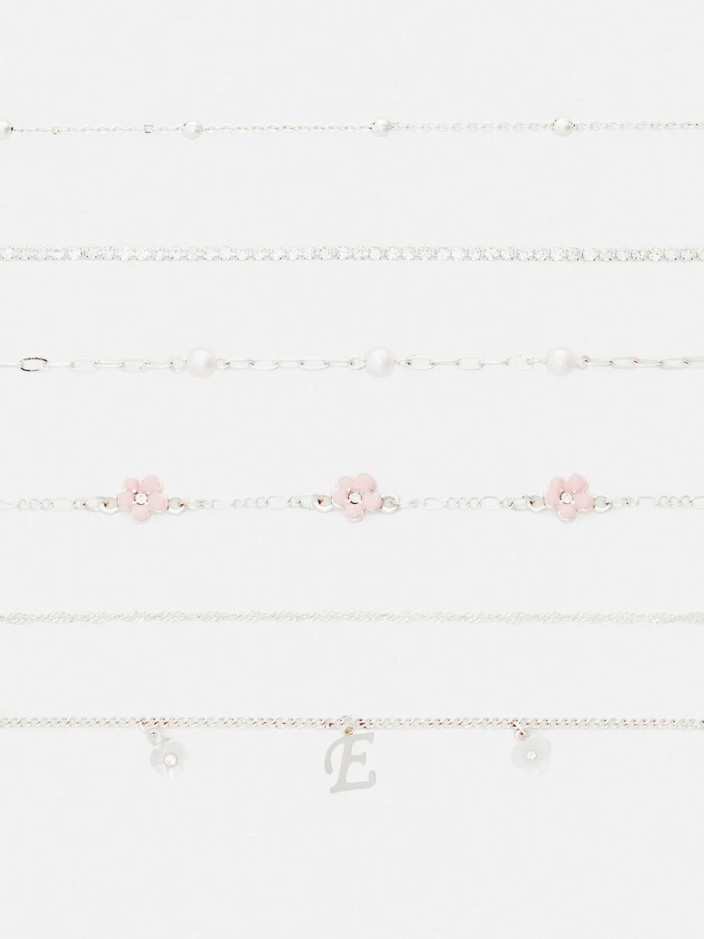 Armbänder mit Initiale, 6er-Pack