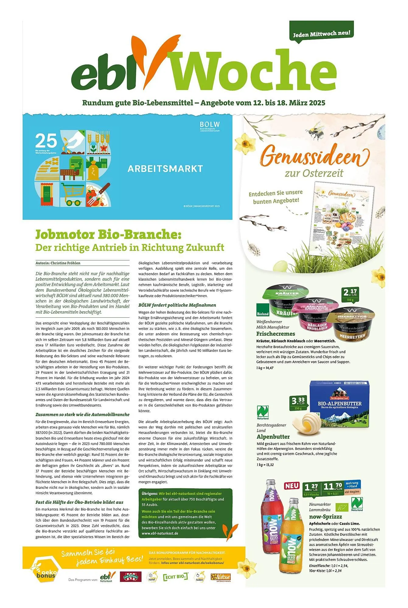 Ebl Naturkost Prospekt von 12. März bis 18. März 2025 - Prospekt seite 1