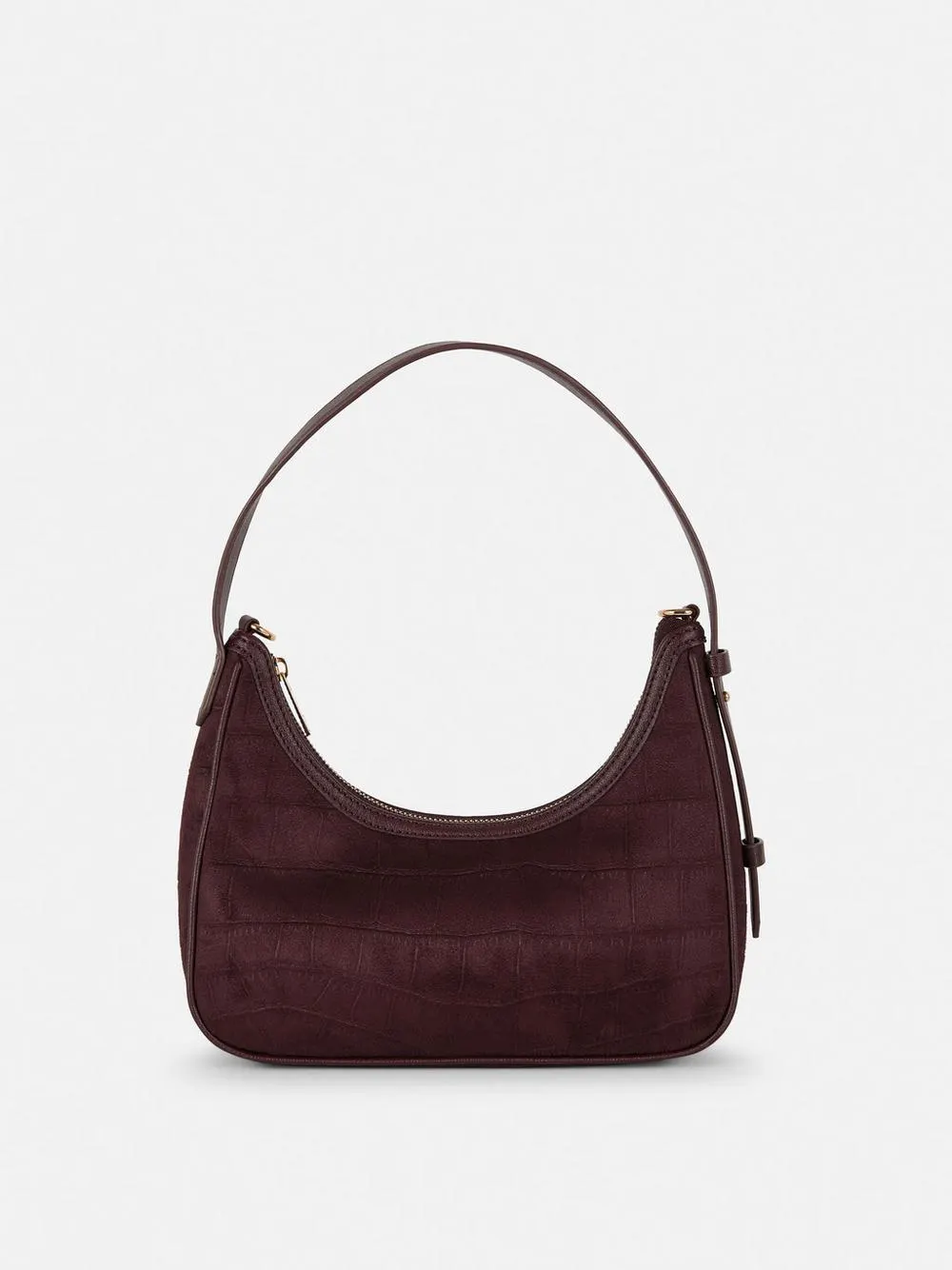 Curved Croc Shoulder Bag