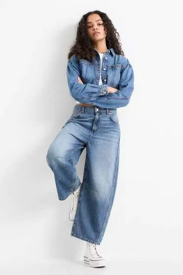 Balloon jeans - mid-rise waist