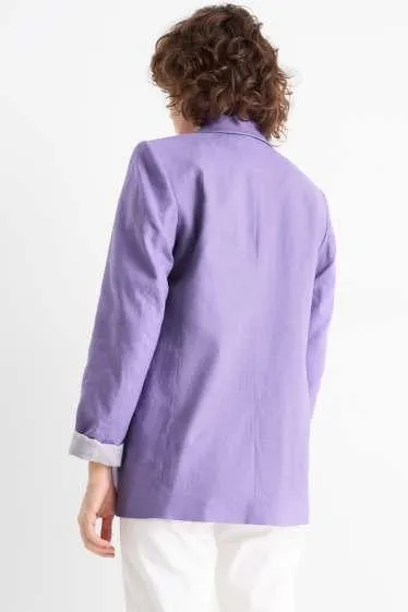 Long blazer - relaxed fit - linen blend