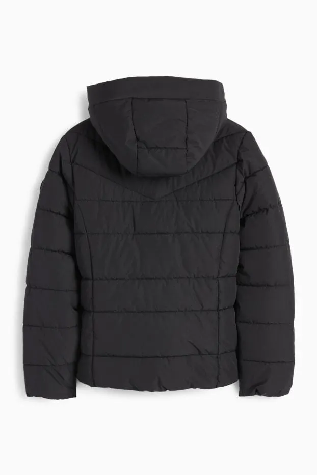 Quilted jacket with hood - water-repellent
