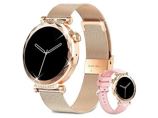 RAYOFI HK88 Smartwatch Silikon/Metall, 240 mm, Roségold/Silber