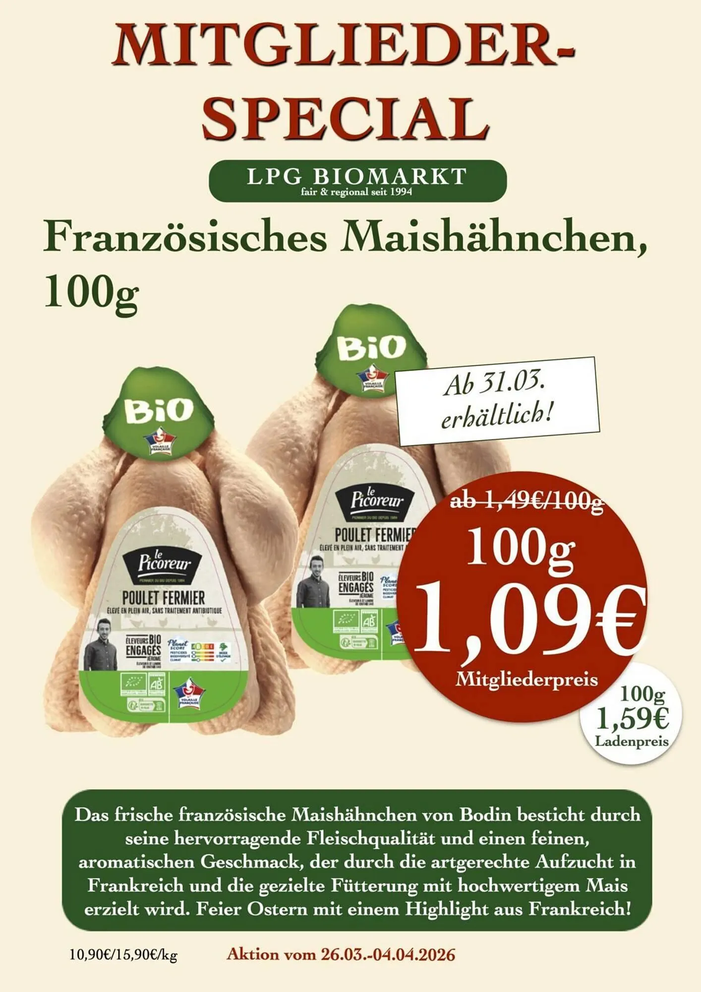 LPG Biomarkt Prospekt von 26. März bis 1. April 2026 - Prospekt seite 14