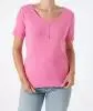 T-Shirt mit V-Ausschnitt Janina, Zierknopfleiste