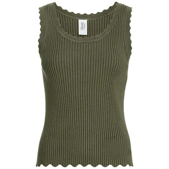 Damen Top in gerippter Struktur