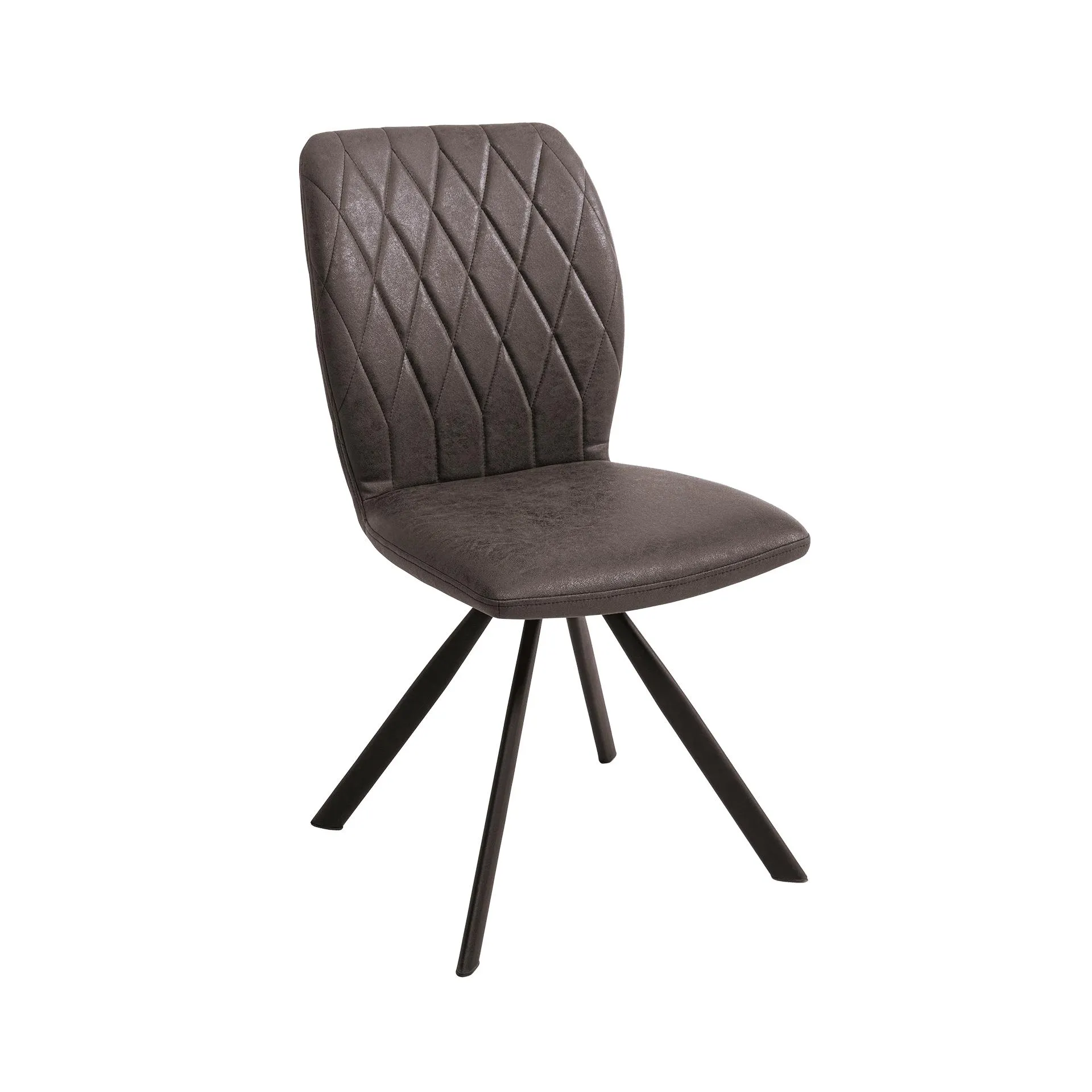 Stuhl Teda Beine Schwarz Sitz Vintage Anthrazit