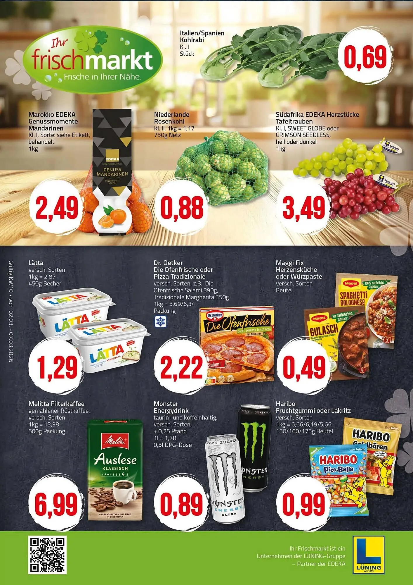 Ihr Frischmarkt Prospekt von 2. März bis 7. März 2026 - Prospekt seite 1