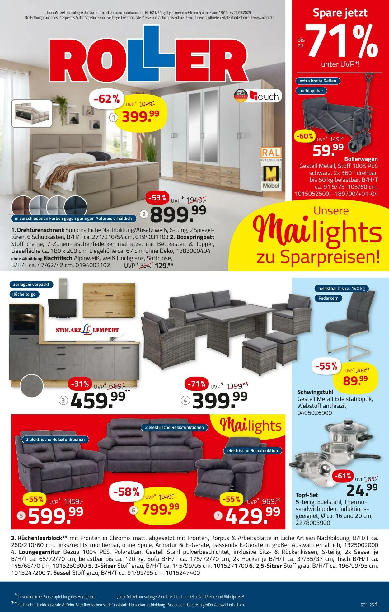 Roller Aktueller Prospekt von 18. Mai bis 24. Mai 2025 - Prospekt seite 1