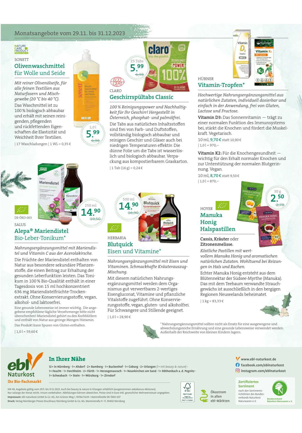 ebl Naturkos von 29. November bis 5. Dezember 2023 - Prospekt seite 8