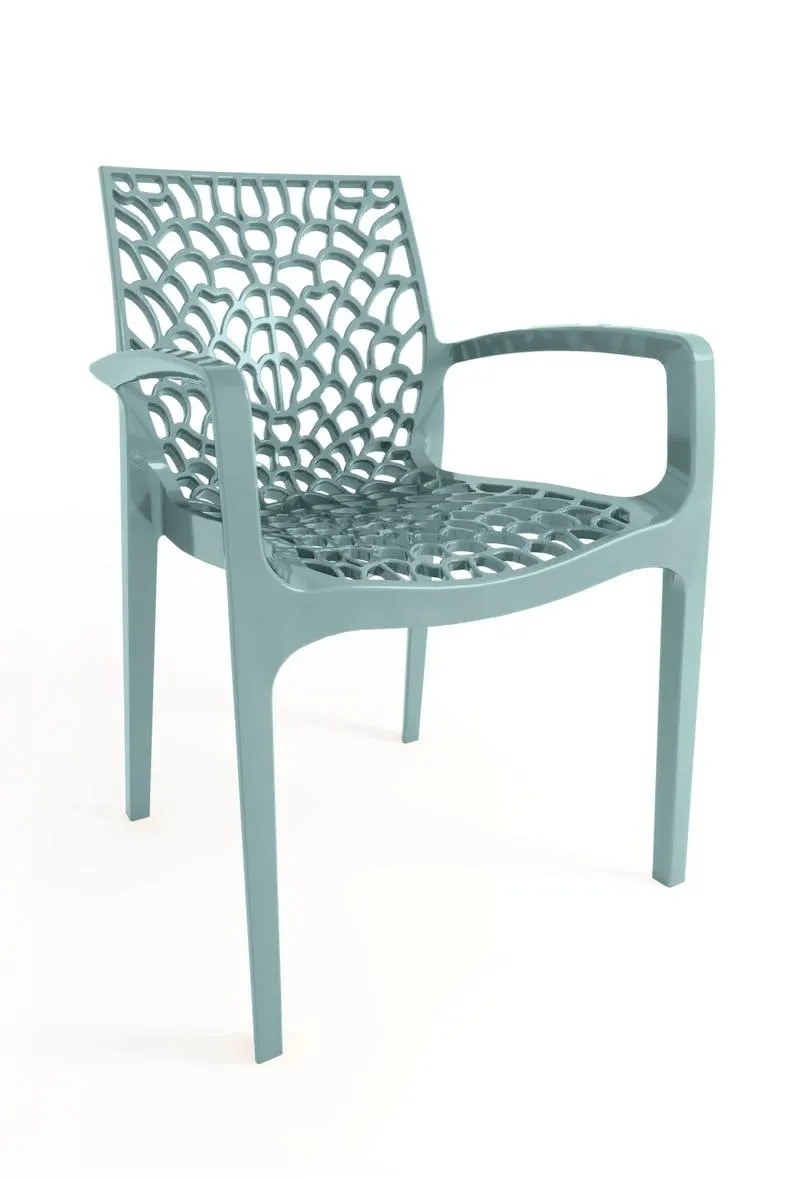 METRO PROFESSIONAL Outdoor Armlehnstuhl stapelbar Maurage, Kunststoff, salbeigrün