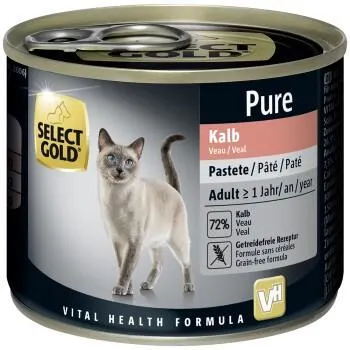 SELECT GOLD Pure Adult Paté Kalb 6x200 g