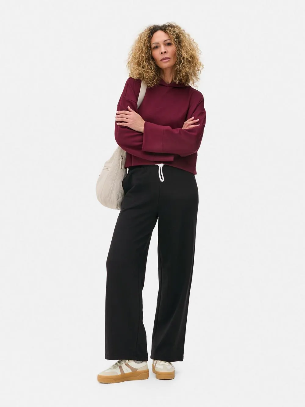 Jogginghose mit geradem Bein und Bindegürtel