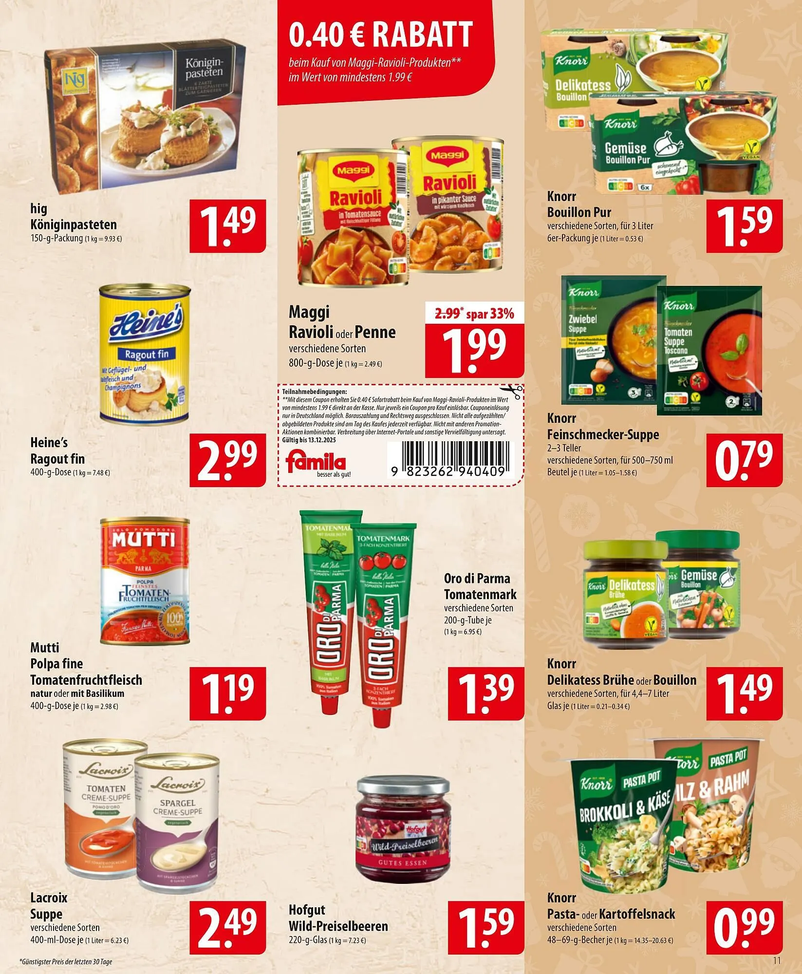 Famila Nord Ost Prospekt von 8. Dezember bis 13. Dezember 2025 - Prospekt seite 11