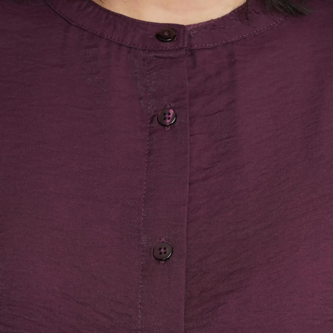 Damen Satinbluse mit Knopfleiste