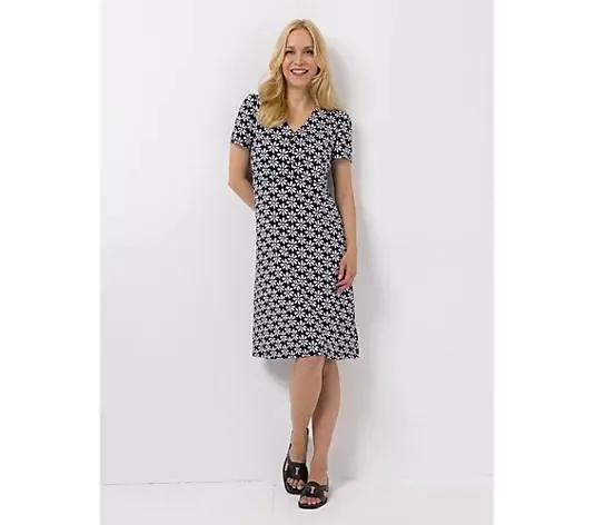 KIM & CO. Kleid, kurzer 1/2-Arm Brazil Knit Jersey halbe Knopfleiste figurumspielend