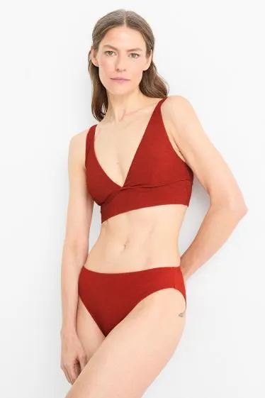 Bikini bottoms - mid-rise waist - LYCRA® XTRA LIFE™ - textured