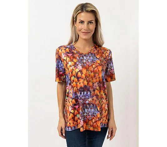 IN-PRINT Shirt 1/2-Arm bedruckt V-Ausschnitt