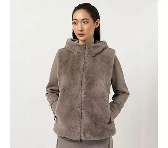 STEFFEN SCHRAUT Webpelz-Weste gestepptes Rückenteil vordere Nahttaschen figurumspielend