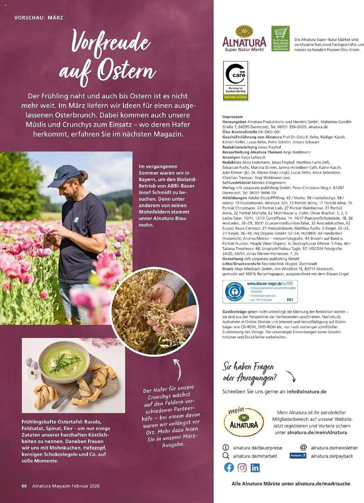 Alnatura Prospekt von 1. Februar bis 28. Februar 2026 - Prospekt seite 66
