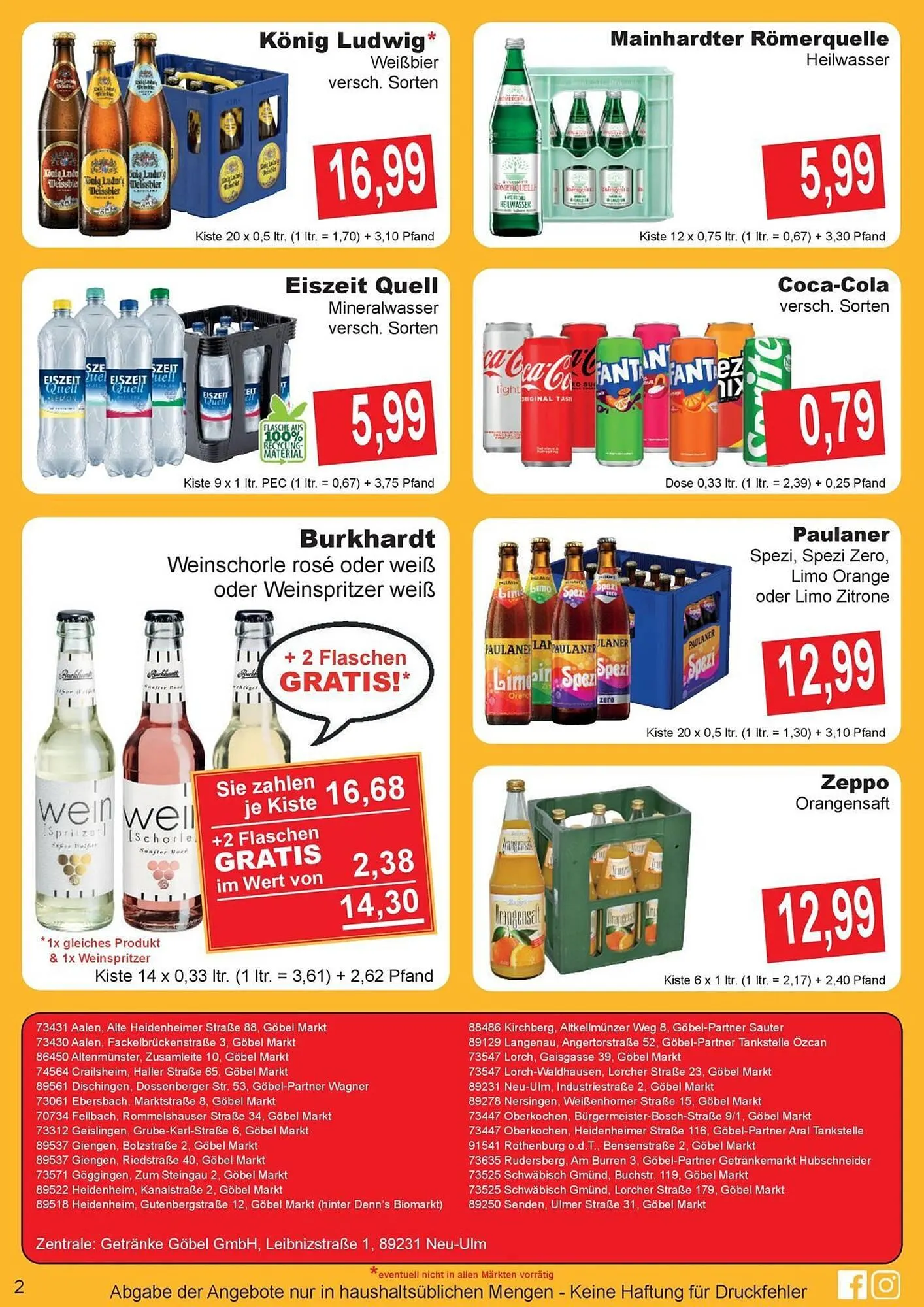 Getränke Göbel Prospekt von 9. Februar bis 14. Februar 2026 - Prospekt seite 2