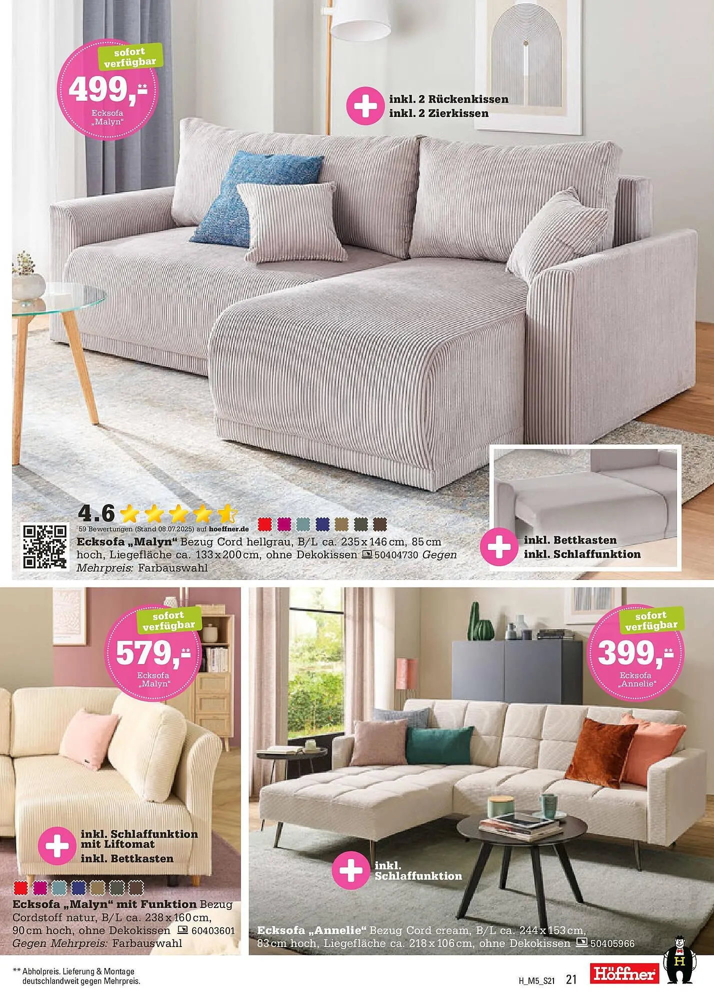 Höffner Prospekt von 12. August bis 26. August 2025 - Prospekt seite 21