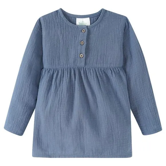 Mädchen Musselin-Blusenshirt mit Teilungsnaht